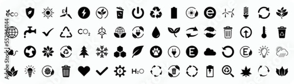 Fototapeta Set of ecology sign icon. Ecology icon collection EPS10 - Stock Vector