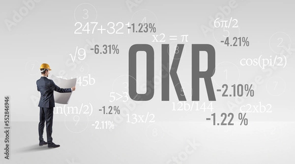 Fototapeta Engineer in hard hat with abbreviation