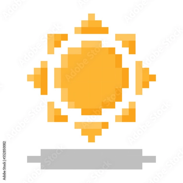 Fototapeta Sun icon. Pixel 8 bit style