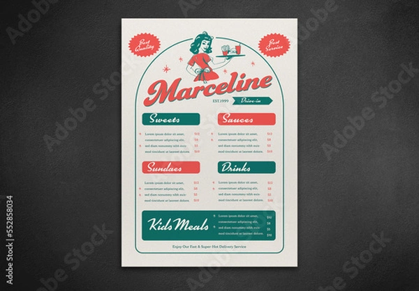 Fototapeta Retro Drive in menu