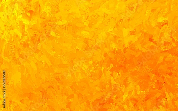 Fototapeta Bright, colorful horizontal format banner. Illustration done in yellow and orange oil paint strokes.