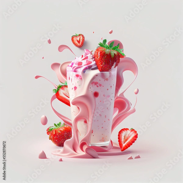 Obraz strawberry milkshake ice cream