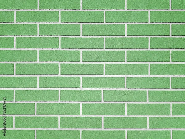 Fototapeta Green new brick wall texture background.
