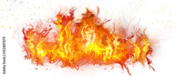 Fototapeta Fire flame on transparent background