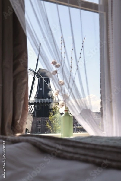 Fototapeta view on windmill