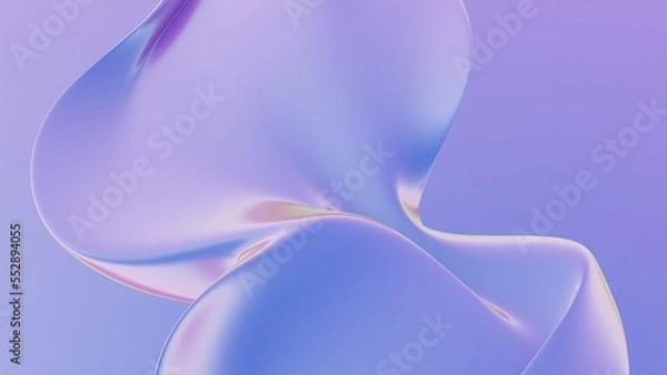 Fototapeta Abstrakcyjny płyn opalizujący holograficzny holograficzny fala zakrzywiona w ruchu kolorowe tło render 3D. Element projektowania gradientu dla tła, banerów, tapet, plakatów i okładek.