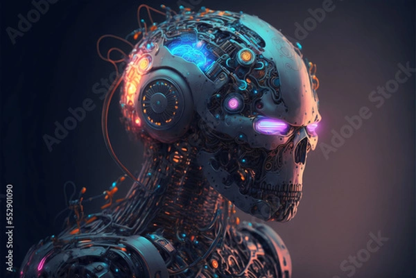 Obraz Evil robot with artificial intelligence.. Generative AI