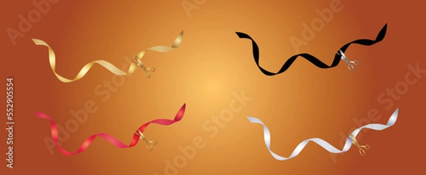 Fototapeta Scissors cut Ribbons vector