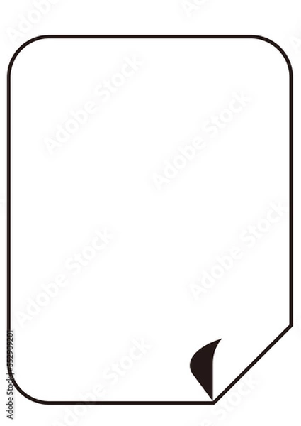 Obraz めくれた紙のフレーム　白