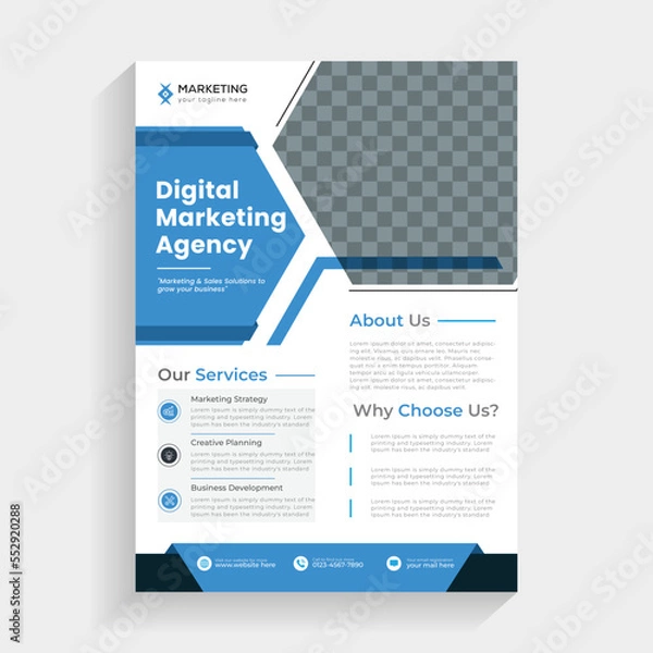 Fototapeta Creative modern a4 size business flyer design template