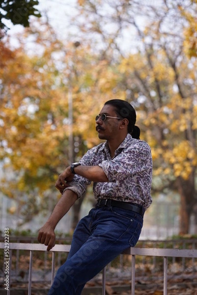 Obraz man modeling in fall season