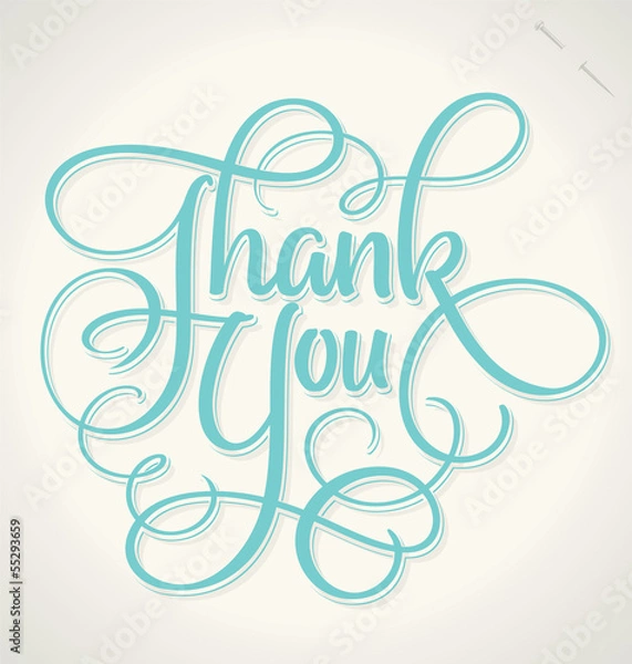 Obraz THANK YOU hand lettering (vector)