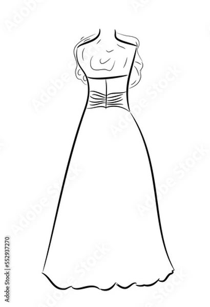 Obraz Modern fashion dress design sketches. 