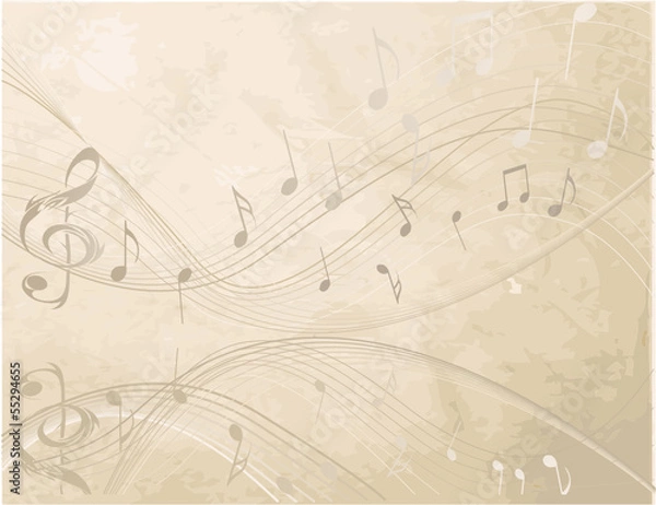 Obraz Tło z nutami muzyki