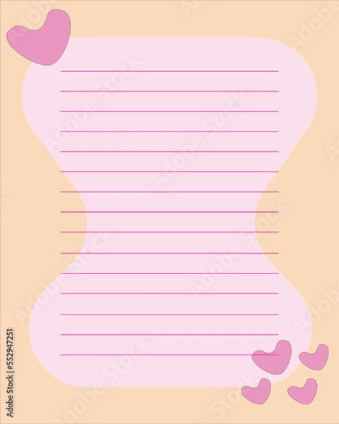 Fototapeta Pink heart and pink background for book or letter
