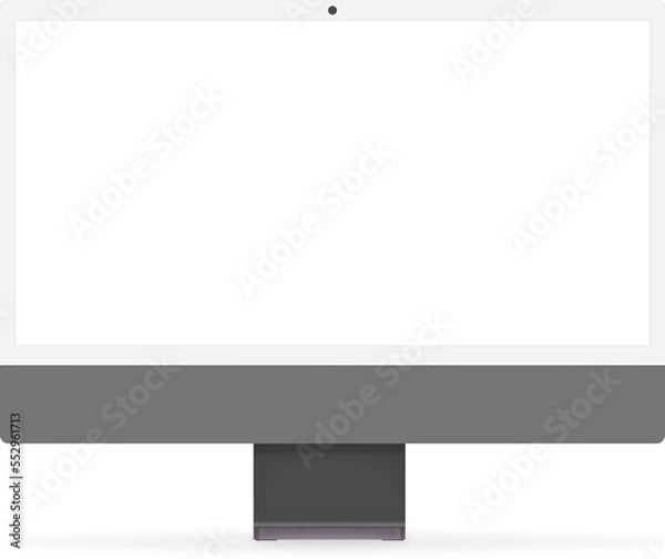 Obraz Realistic computer display with blank white screen isolated