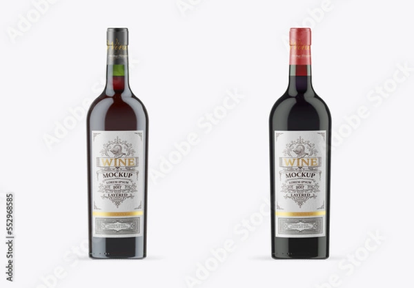 Obraz Dark Wine Bottle Mockup