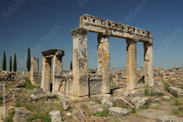 Fototapeta Hierapolis Ancient City in Pamukkale, Denizli, Turkiye