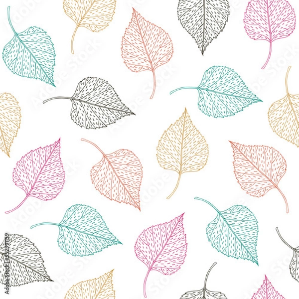 Obraz Leaves seamless pattern, leaf background