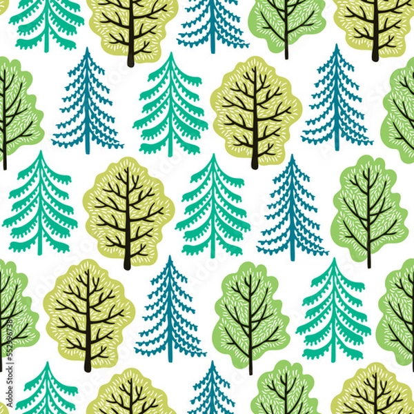 Obraz Spring park seamless pattern