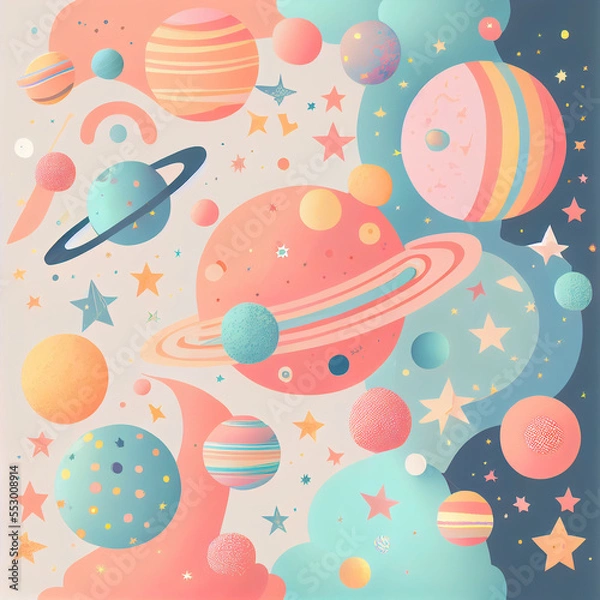 Fototapeta Outer Space Vector Repeating Pattern 