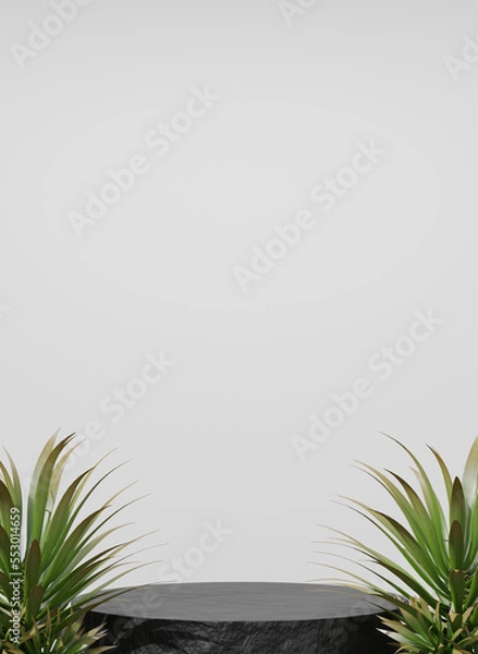 Obraz Empty podium Blank product shelf standing backdrop white background.