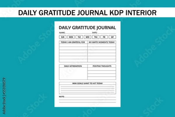 Fototapeta Daily gratitude journal kdp Interior
