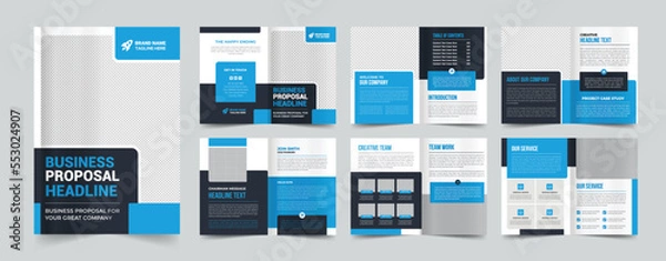 Fototapeta company profile brochure template layout design, 12 pages corporate brochure design template, Minimal Business Brochure template design