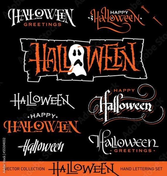 Obraz HALLOWEEN hand lettering set (vector)