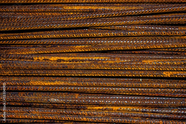 Fototapeta background rusty rebar close up