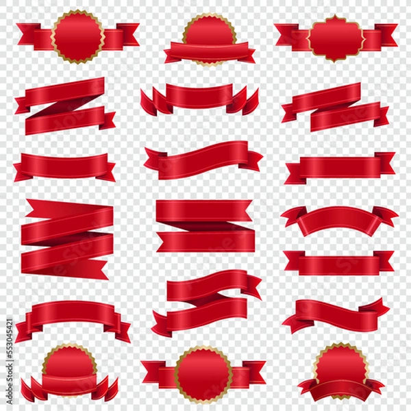 Fototapeta red ribbon set