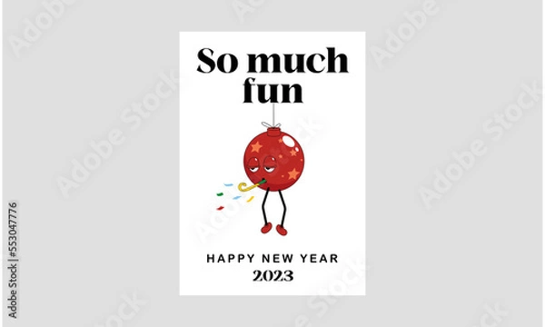 Obraz Christmas tree red ball character 