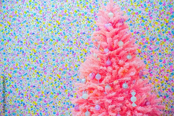 Obraz ピンクのかわいいクリスマスツリー