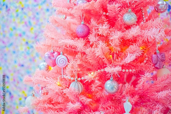Obraz ピンクのかわいいクリスマスツリー