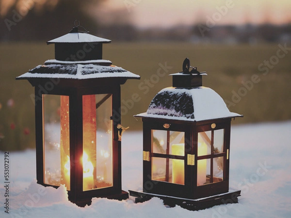 Obraz lantern in the snow