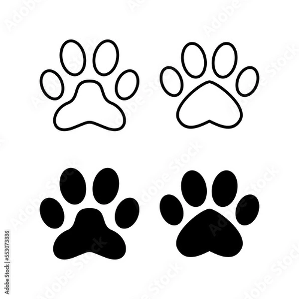 Fototapeta Paw icon vector for web and mobile app. paw print sign and symbol. dog or cat paw