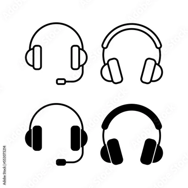 Fototapeta Headphone icon vector for web and mobile app. headphone sign and symbol