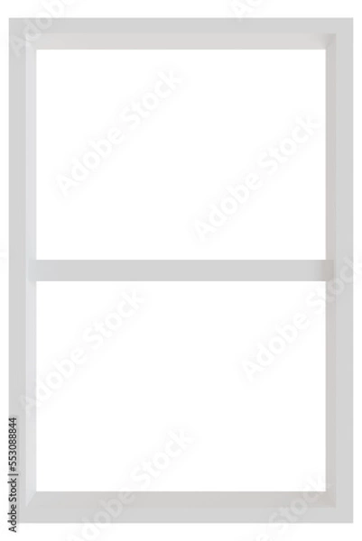 Fototapeta 3d rendering of white rectangle window frame.