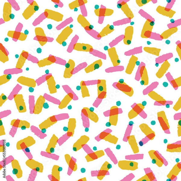 Obraz Colorful abstract hand drawn seamless pattern