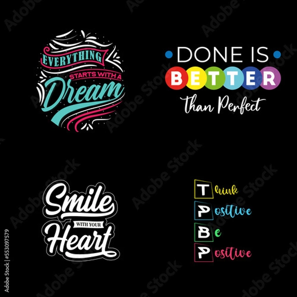 Fototapeta Set of lettering t-shirt design