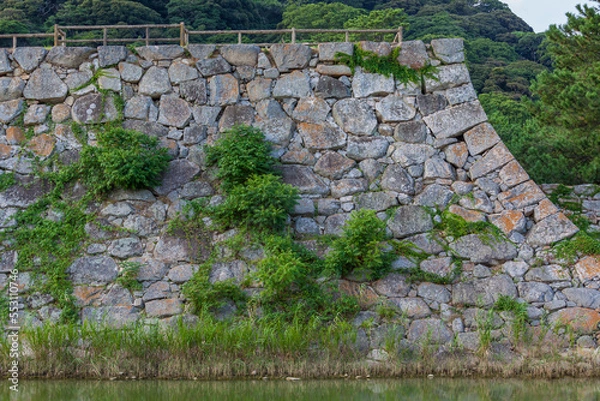Fototapeta 城跡 萩城跡 快晴 萩市 萩城 石垣　堀　山口県　日本　アジア