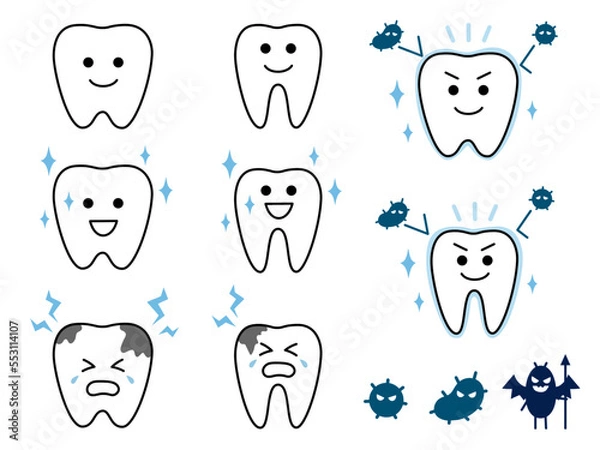 Obraz 歯のアイコンイラスト２（青色）