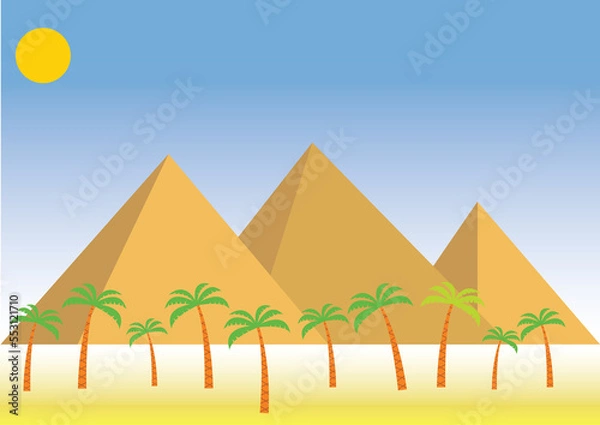 Fototapeta pyramids in the desert .
pyramids of giza .
pyramids in the background .
landscape with pyramids