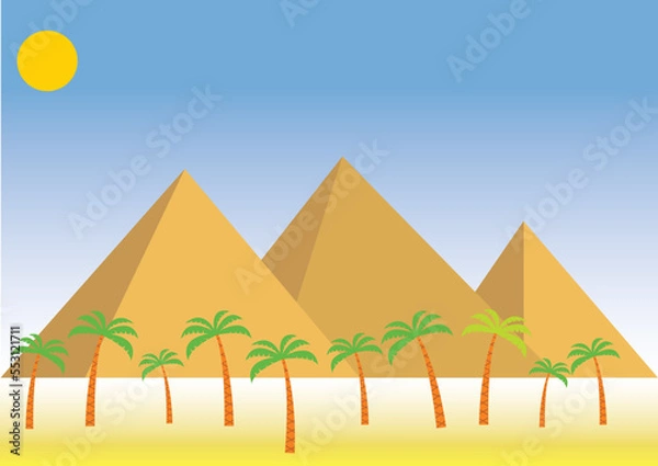 Fototapeta pyramids in the desert .
pyramids of giza .
pyramids in the background .
landscape with pyramids