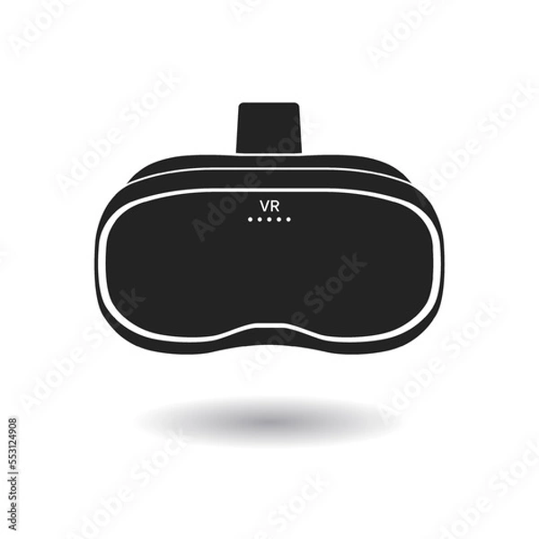 Fototapeta 3d VR Headset illustration. Vector Virtual Reality technology digital glasses. Innovation device. Black and white