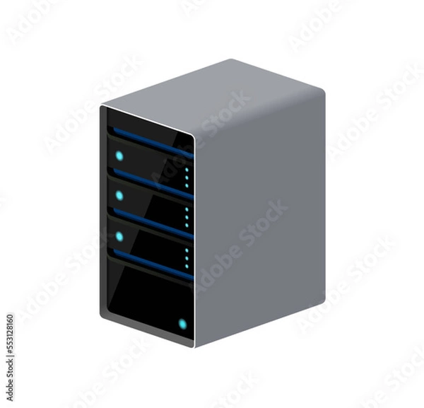 Obraz Server icon. Network computer. Desktop folder icons. New window customize shortcuts. Software hardware app sign. Machine UI device symbol. Vector illustration.