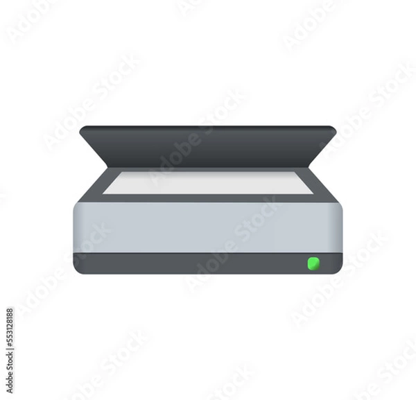 Obraz Scanner icon. Computer device Desktop folder icons. New window customize shortcuts. Software hardware app sign. Machine UI device symbol. Vector illustration.