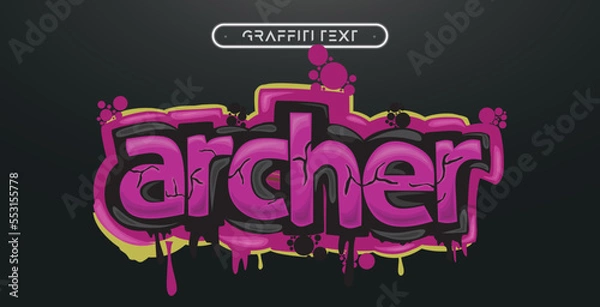 Fototapeta ARCHER Graffiti text effect, editable spray and street text style