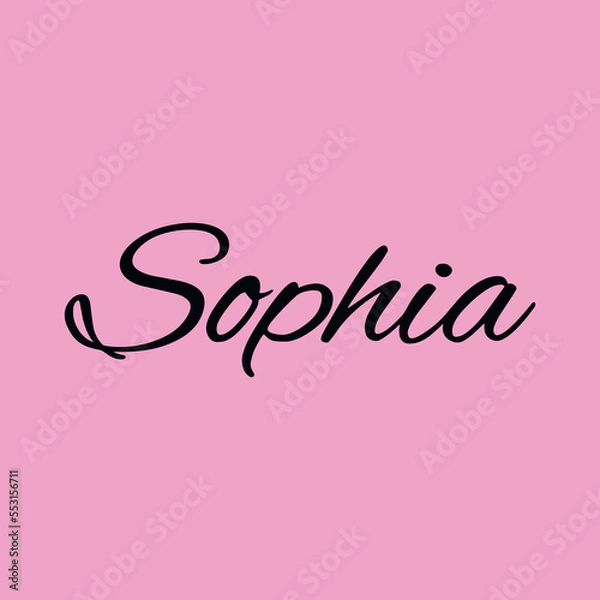 Fototapeta The female name is Sophia. Background with the inscription - Sophia. A postcard for Sophia. Congratulations for Sophia.