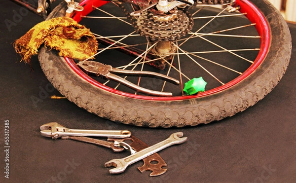 Fototapeta bicycle repair.